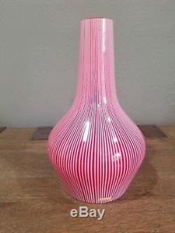 Vintage Stripped Murano Art Glass Lamp Shade by Seguso with Label