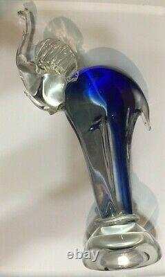 Vintage Stunning Art Glass Murano Sculpture Elephant 17 Tall