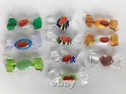 Vintage Superb 10pcs Murano Blown Glass Wrapped Art Glass Candy Italy D80