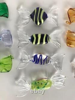 Vintage Superb 10pcs Murano Blown Glass Wrapped Art Glass Candy Italy D80