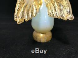 Vintage Trio Of Murano Hand Blown Opaline Italian Art Glass Musical Angels