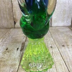 Vintage Uranium Blown Glass Rooster Murano Style 12