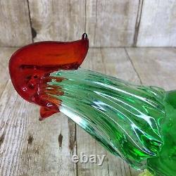 Vintage Uranium Blown Glass Rooster Murano Style 12