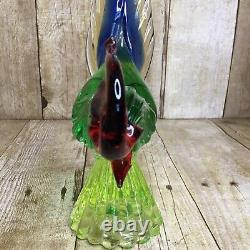 Vintage Uranium Blown Glass Rooster Murano Style 12
