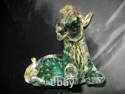 Vintage Venetian Art Glass Horse Figurine Murano Sculpture Gold Dust Hand Blown