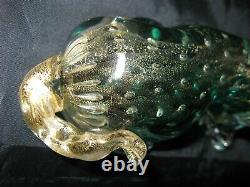 Vintage Venetian Art Glass Horse Figurine Murano Sculpture Gold Dust Hand Blown