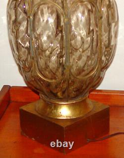 Vintage Venetian Caged Glass Hand Blown Murano Table Lamp WORKS