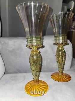 Vintage Venetian Murano Art Glass Hand Blown Goblet Excellent