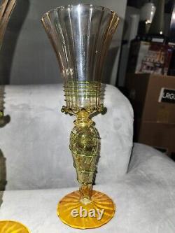 Vintage Venetian Murano Art Glass Hand Blown Goblet Excellent