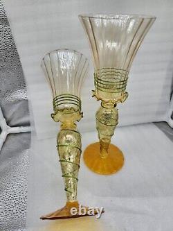 Vintage Venetian Murano Art Glass Hand Blown Goblet Excellent