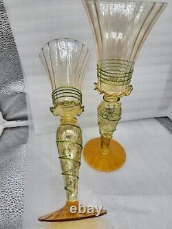 Vintage Venetian Murano Art Glass Hand Blown Goblet Excellent