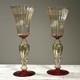 Vintage Venetian Murano Art Glass Hand Blown Goblet (Pair)