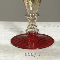 Vintage Venetian Murano Art Glass Hand Blown Goblet (Pair)