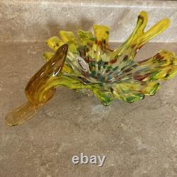 Vintage Venetian Murano Hand-blown Glass Bird Original J. I. Co. Made in Italy