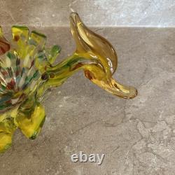 Vintage Venetian Murano Hand-blown Glass Bird Original J. I. Co. Made in Italy