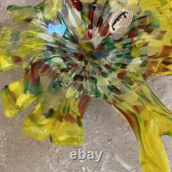 Vintage Venetian Murano Hand-blown Glass Bird Original J. I. Co. Made in Italy