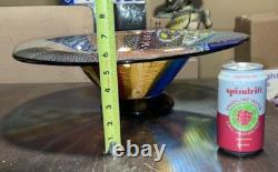 Vintage XL 18 Hand Blown Multi Colored Art Glass Bowl Millefiori Murano Style