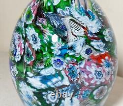 Vintage hand blown ITALIAN Murano art studio glass egg millefiore paperweight