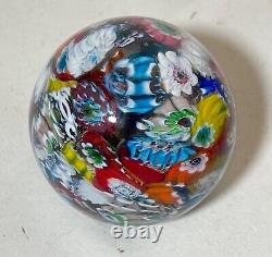 Vintage hand blown ITALIAN Murano art studio glass millefiore paperweight ball