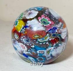 Vintage hand blown ITALIAN Murano art studio glass millefiore paperweight ball