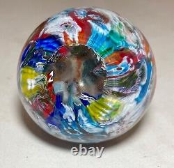 Vintage hand blown ITALIAN Murano art studio glass millefiore paperweight ball