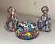 Vintage hand blown ITALIAN Murano art studio glass millefiori paperweight