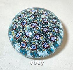 Vintage hand blown ITALIAN Murano art studio glass millefiori paperweight