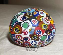 Vintage hand blown ITALIAN Murano art studio glass millefiori paperweight