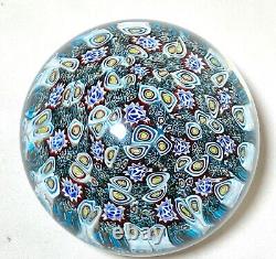 Vintage hand blown ITALIAN Murano art studio glass millefiori paperweight