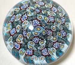 Vintage hand blown ITALIAN Murano art studio glass millefiori paperweight