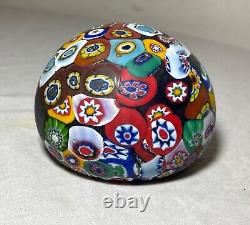 Vintage hand blown ITALIAN Murano art studio glass millefiori paperweight