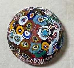 Vintage hand blown ITALIAN Murano art studio glass millefiori paperweight