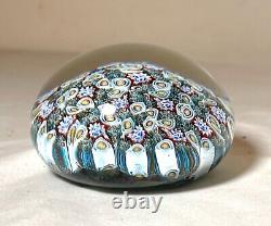 Vintage hand blown ITALIAN Murano art studio glass millefiori paperweight