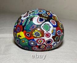 Vintage hand blown ITALIAN Murano art studio glass millefiori paperweight