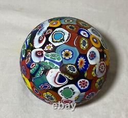 Vintage hand blown ITALIAN Murano art studio glass millefiori paperweight