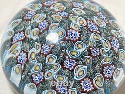 Vintage hand blown ITALIAN Murano art studio glass millefiori paperweight