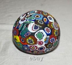 Vintage hand blown ITALIAN Murano art studio glass millefiori paperweight