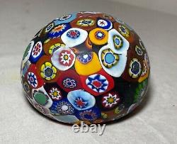 Vintage hand blown ITALIAN Murano art studio glass millefiori paperweight