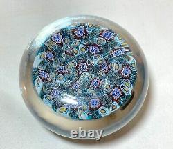 Vintage hand blown ITALIAN Murano art studio glass millefiori paperweight