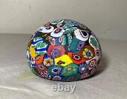 Vintage hand blown ITALIAN Murano art studio glass millefiori paperweight