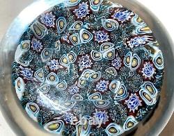 Vintage hand blown ITALIAN Murano art studio glass millefiori paperweight