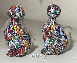 Vintage hand blown ITALIAN Murano art studio glass millefiori paperweight