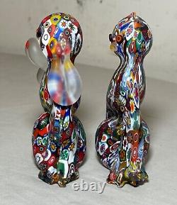 Vintage hand blown ITALIAN Murano art studio glass millefiori paperweight