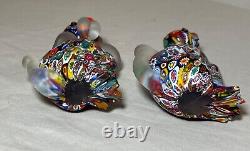 Vintage hand blown ITALIAN Murano art studio glass millefiori paperweight