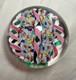 Vintage hand blown ITALIAN Murano art studio glass millefiori paperweight ribbon