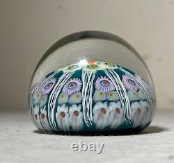 Vintage hand blown ITALIAN Murano art studio glass millefiori paperweight sphere