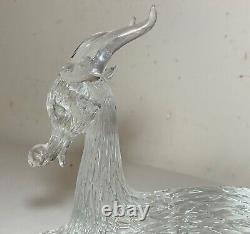 Vintage hand blown Murano Italian art studio glass bull goat sculpture statue