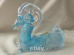 Vintage hand blown Murano Italian art studio glass goat sculpture statue