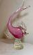 Vintage hand blown Murano Italian art studio glass pink fish sculpture statue