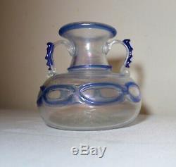 Vintage hand blown Murano Italian iridescent Corroso-scavo Glass Vase Italy